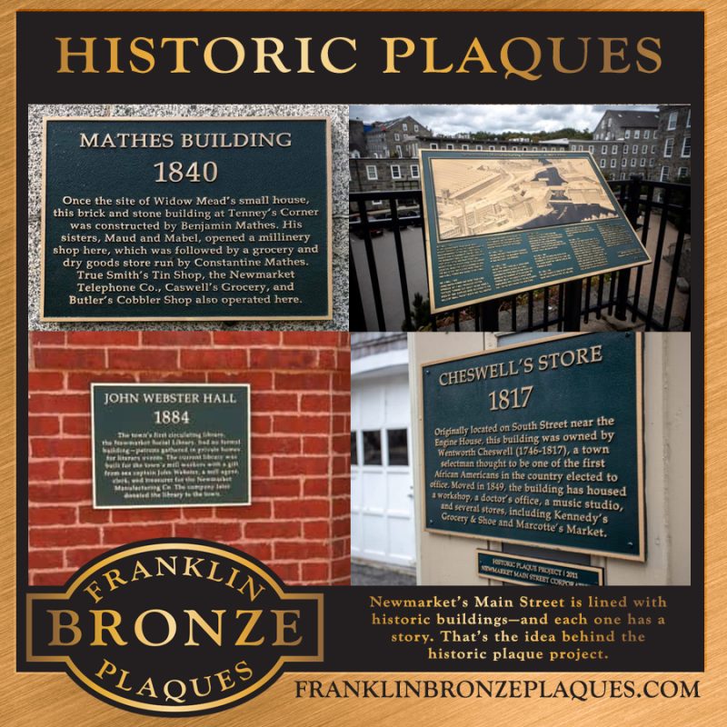 Newmarket's Historic Plaques | Franklin Bronze Plaques